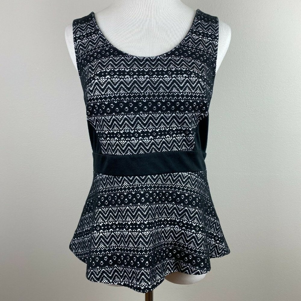 Anthropologie Deletta Top Peplum Lace Sleeveless M
